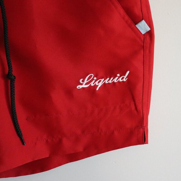 Liquid Boys Sz 10 Red Kids Swim Casual Drawstring Pocket Summer Shorts - Picture 8 of 11